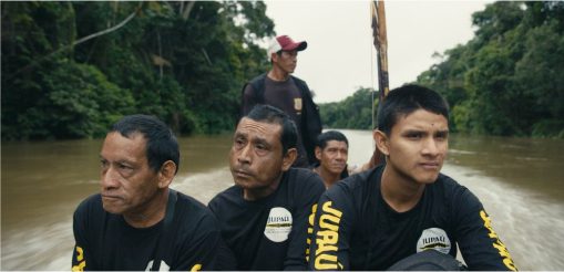 A group of Jupaú on a canoe heading downriver.