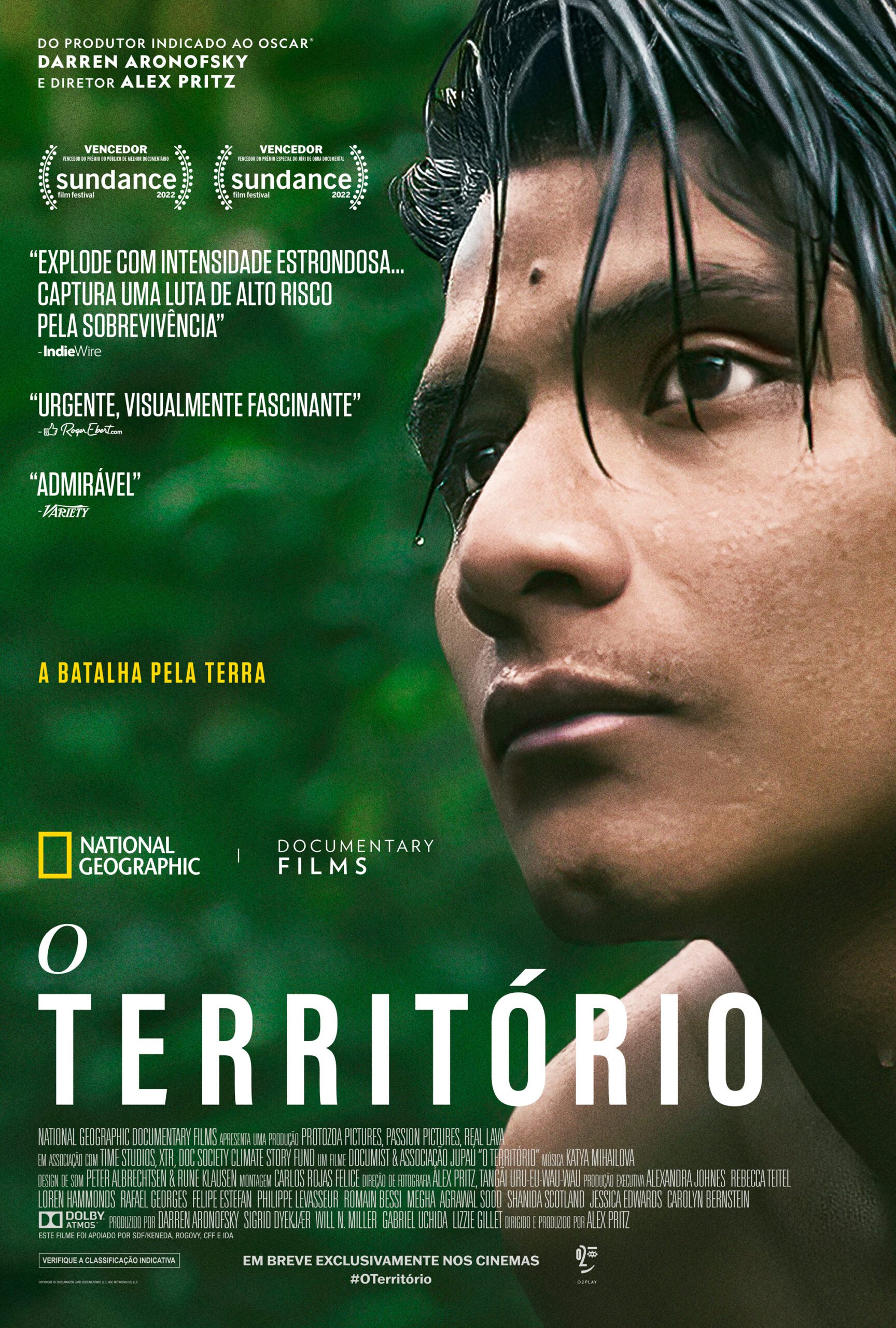 Rosto indigena do protegonista do filme Territorio, poster